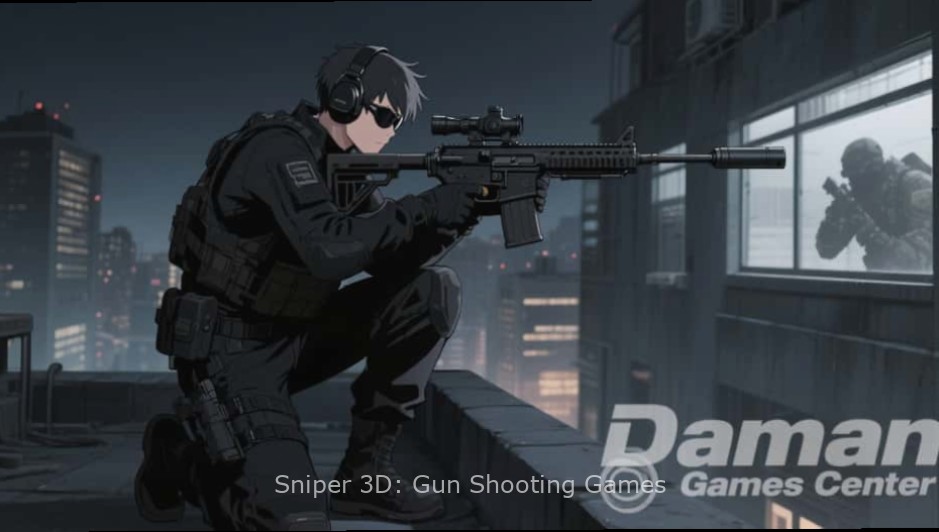 Sniper 3D: Gun Shooting Games Indian localization showing a mission set in a Mumbai street scene