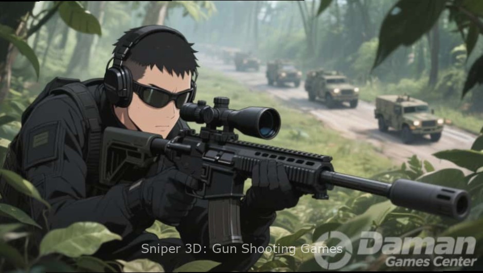 Sniper 3D: Gun Shooting Games cover image showing a sniper rifle aiming at targets